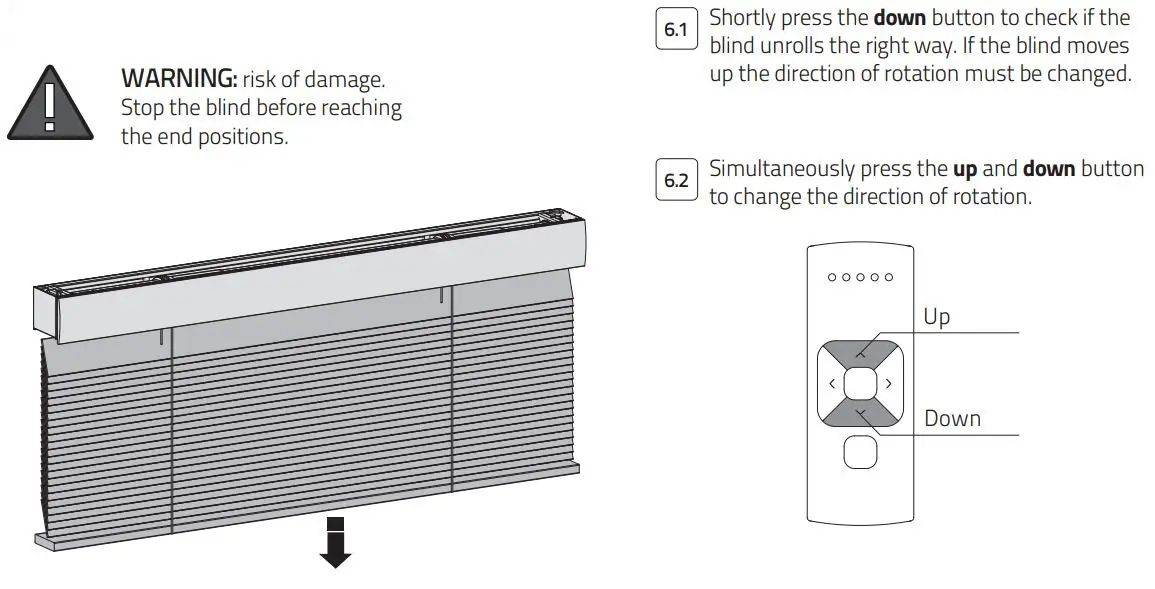 MOTION CM-06 Li-Ion Battery Powered Tube Motors With Pull and Remote User Manual - Check direction of rotation