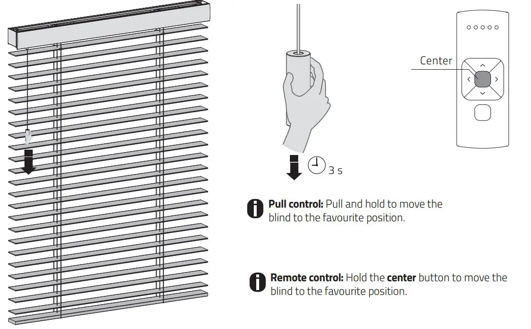 MOTION CM-06 Li-Ion Battery Powered Tube Motors With Pull and Remote User Manual - Operate to favourite position