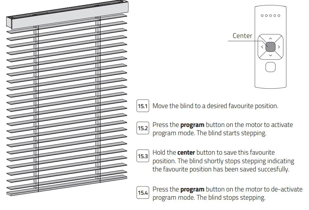 MOTION CM-06 Li-Ion Battery Powered Tube Motors With Pull and Remote User Manual - Reset favourite position