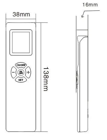 Shenzhen Neewer Technology RC-2 2.4G Wireless Remote Control- Product Size