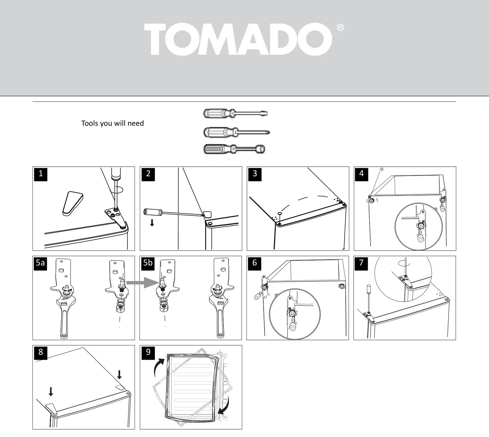 TOMADO TLT4801B Freestanding Refrigerator 91 Liters - tools Figure 1 - 9