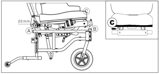 Adjusting the seat depth