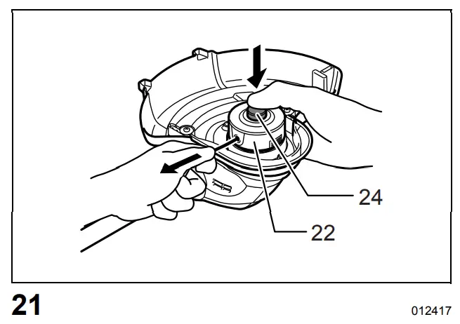 Pulling the nylon cord