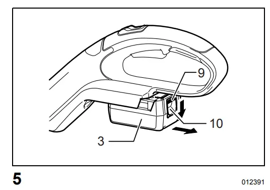 Installing or removing battery cartridge