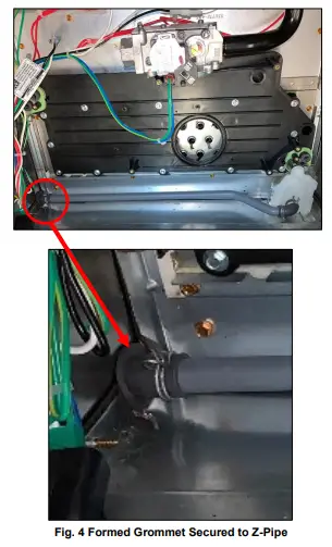 Formed Grommet Secured to Z-Pipe