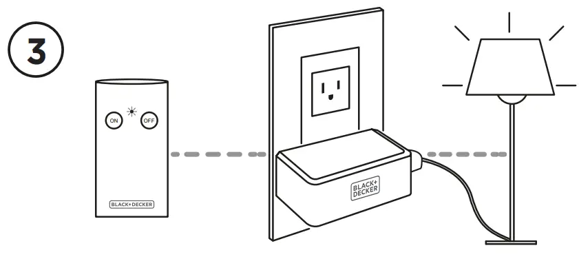 BLACK DECKER Indoor Wireless Remote ControLocate the battery1l