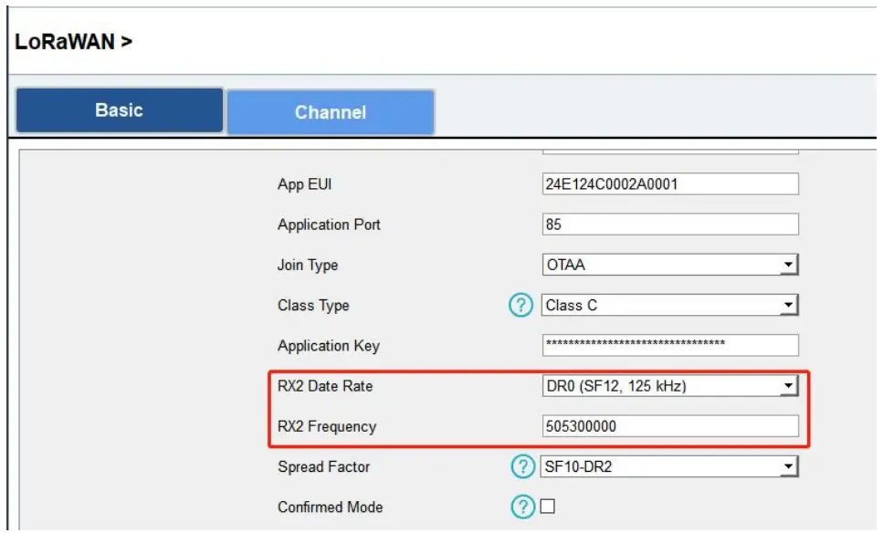LoRa D2D Settings