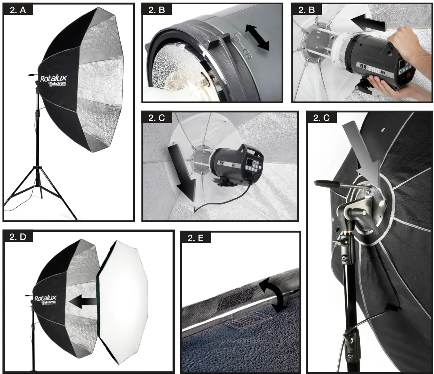 elinchrom 110531 Rotalux Indirect Deep Inverse Octa -Figure 2A-E