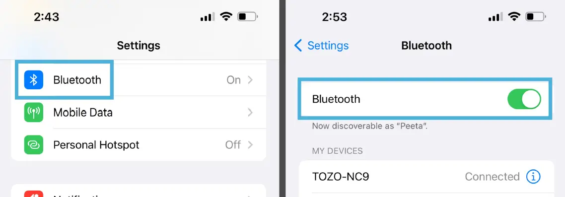 Restarting Bluetooth