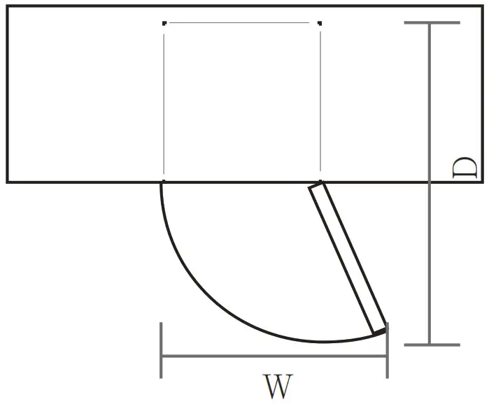 Midea Refrigerator Freezer- Door Space Requirements 