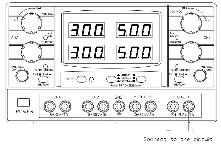 PeakTech 6215 Regulated 4 Channel Laboratory Power Supply - Fig 2