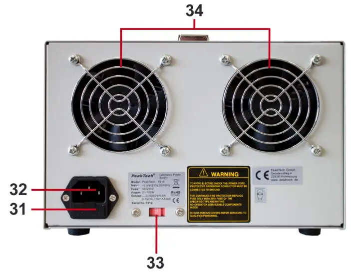 PeakTech 6215 Regulated 4 Channel Laboratory Power Supply - Fig