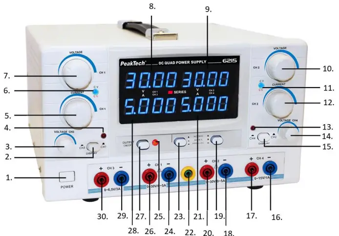 PeakTech 6215 Regulated 4 Channel Laboratory Power Supply