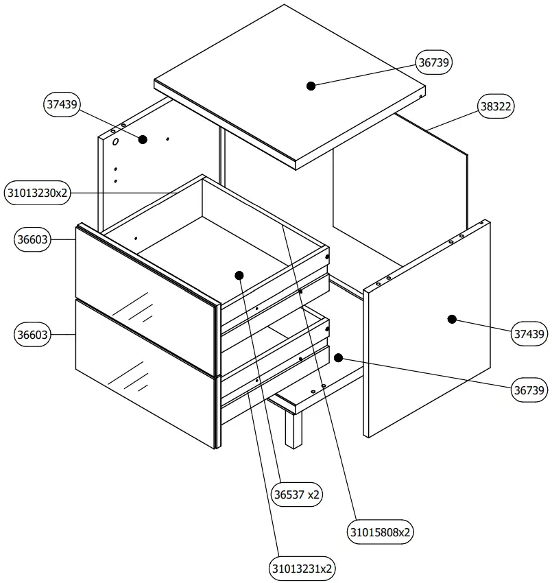 FORMA IDEALE MARBELLA NO2F Bedside Table - Fig 3