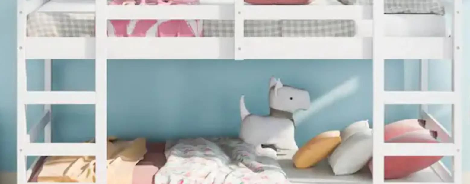 Polibi Wf292743 White Twin Over Twin Wood Bunk Bed With 2 Drawers Instruction Manual