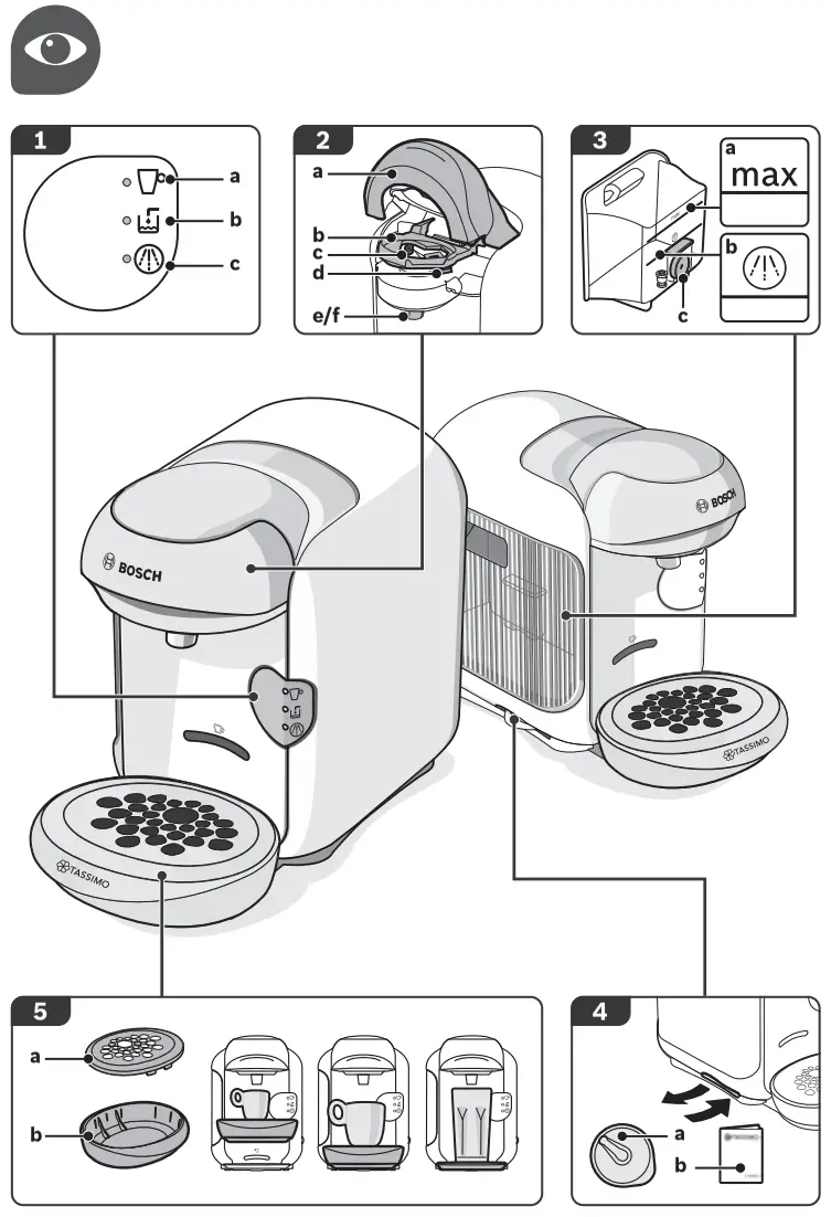 BOSCH TAS 140x Tassimo Vivy Coffee Pod Machine - Fig