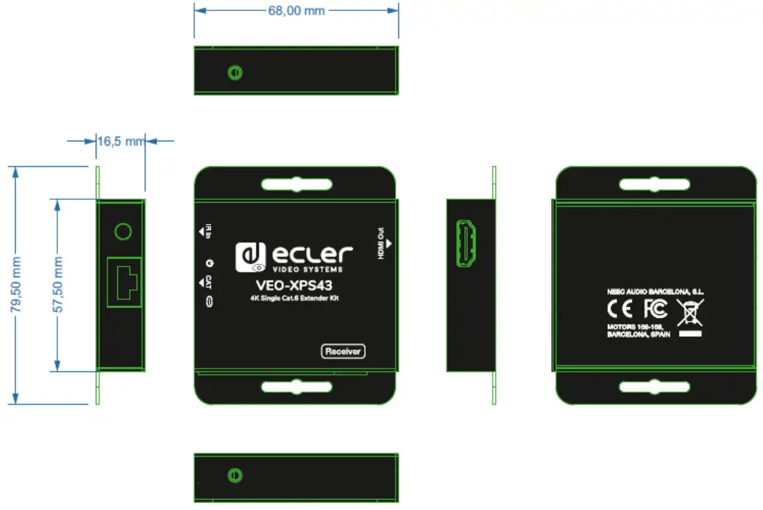 ecler VEO XPS43 4K Single Cat 6 Extender Kit-fig7