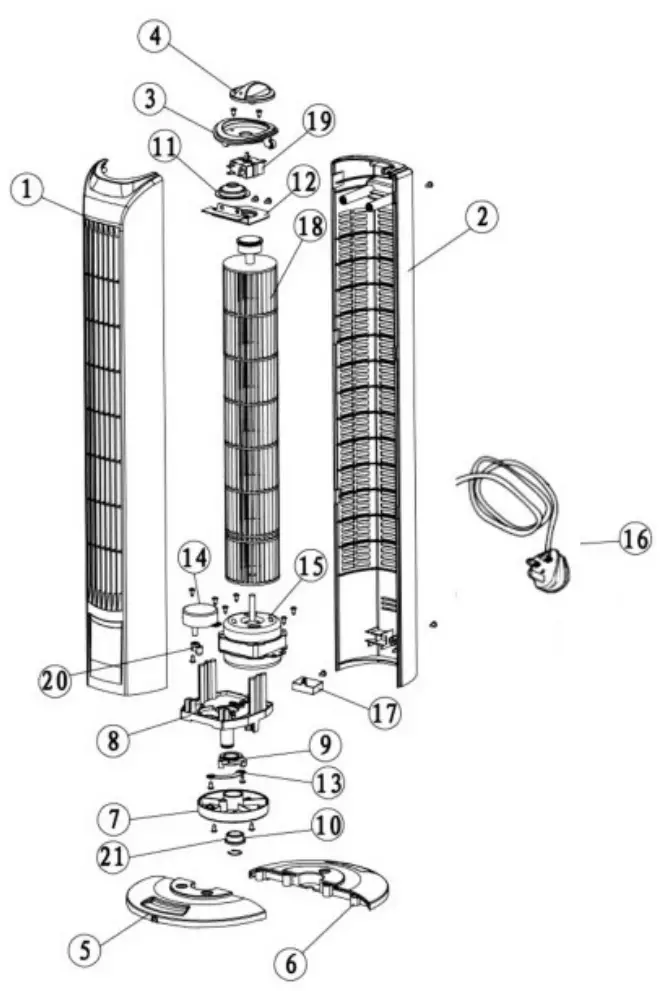 vytronix VY-BTF01 Tower Fan - fig 1