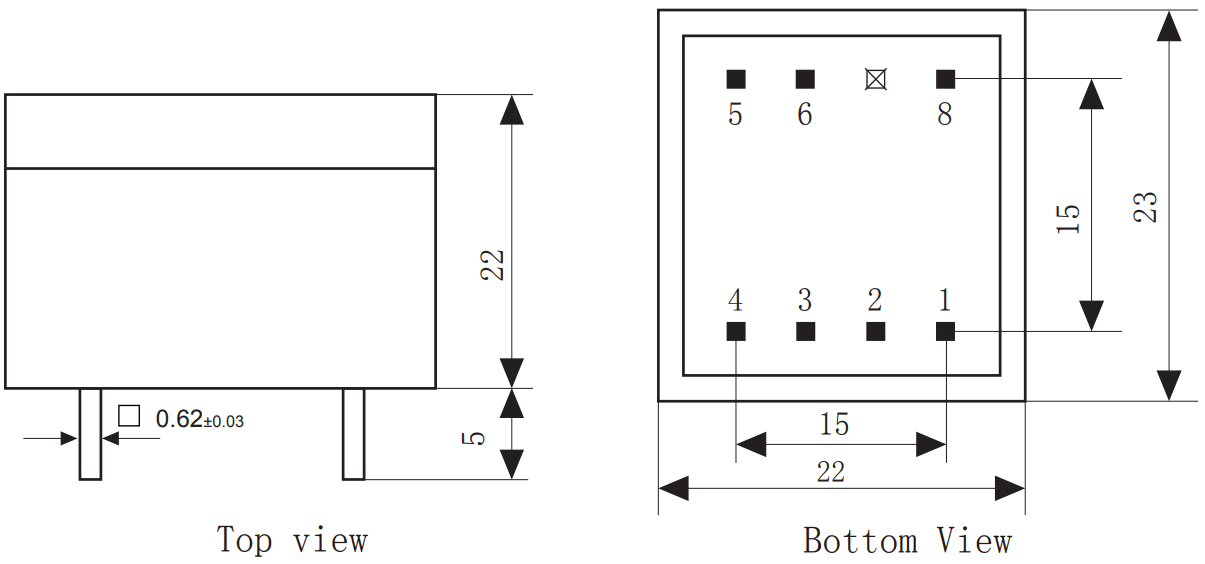 YHDC KMB529 PCB Mount Below 4000A 1KHz 50KHz Trigger Transformer - FIGURE 2