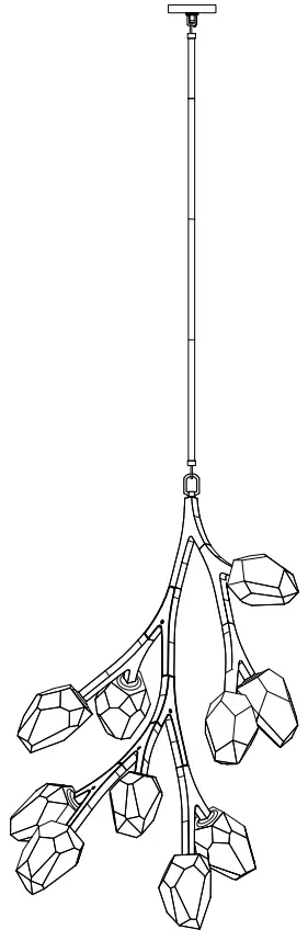 ET2 Contemporary Lighting E32798-93BK Blossom 10-Light Pendant