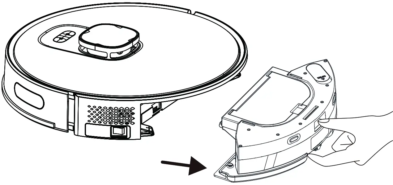 beko VRR80214VB Robot Vacuum Cleaner - tank assembly
