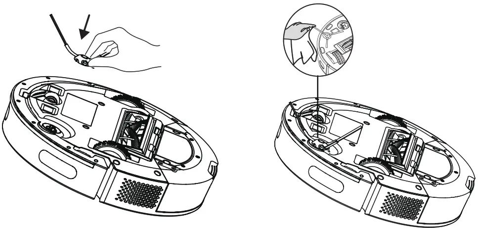 beko VRR80214VB Robot Vacuum Cleaner - the side brush