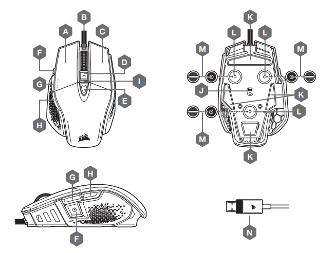 CORSAIR M65 RGB Ultra Tunable FPS Gaming Mouse - fig