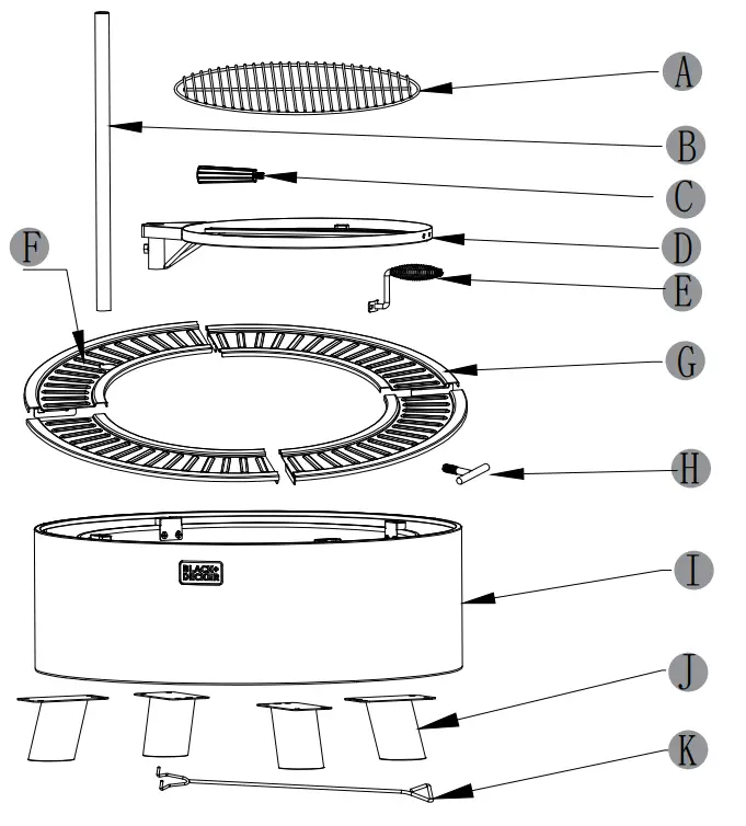 BLACK DECKER BD17211 Smokeless Wood Burning Fire Pit and Grill - fig9