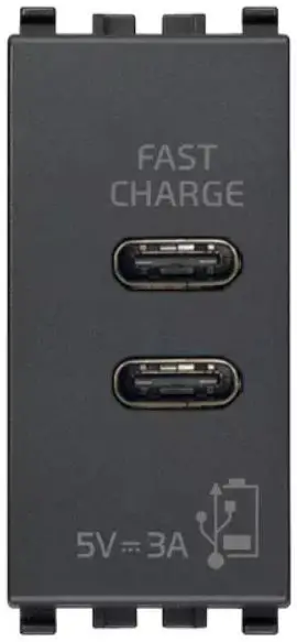 VIMAR-EIKON-20292.CC-USB-C+C-Power-Supply-5V-3A-1M-Gray-product