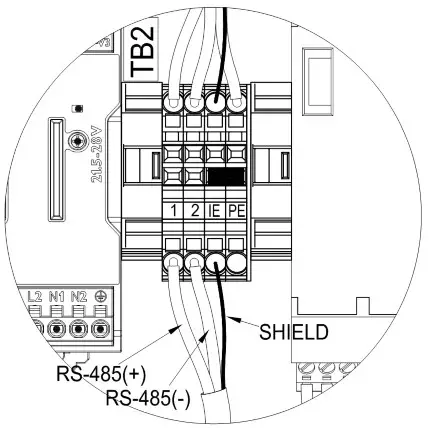 nVent RAYCHEM Elexant 9200i Wireless Communications Interface - RS 485 CONNECTIONS