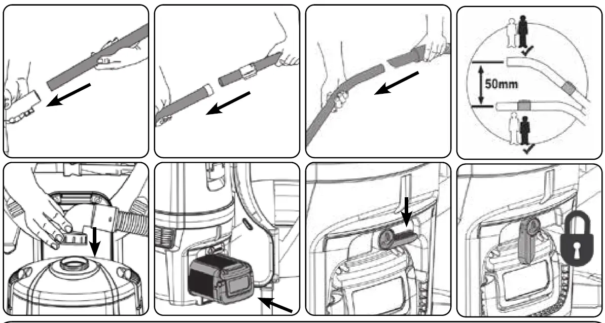 NACECARE RBV 150 Numatic Cordless Backpack Vacuum Assembly