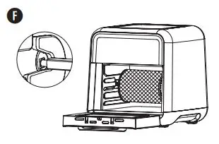Breville Halo Rotisserie Air Fryer Oven VDF127X Instruction Manual - Insert the left side of the accessory rod into the Rotisserie Holder
