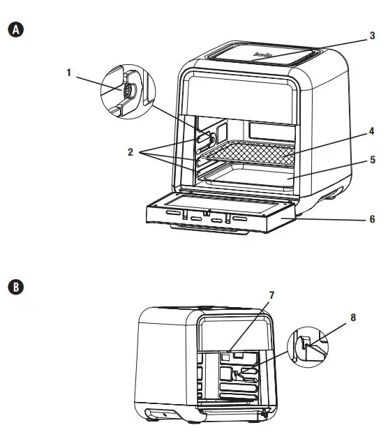 Breville Halo Rotisserie Air Fryer Oven VDF127X Instruction Manual - PARTS