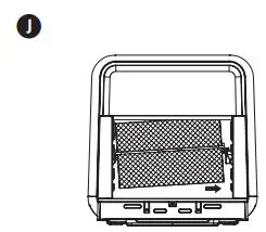 Breville Halo Rotisserie Air Fryer Oven VDF127X Instruction Manual - Then shift the Rotisserie Handling Fork to the right to allow the left side of the rod to slide out of the left Rotisserie Holder