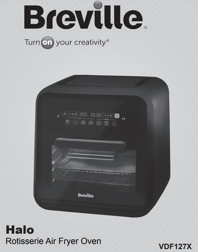 Breville Halo Rotisserie Air Fryer Oven VDF127X Instruction Manual