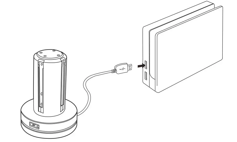 rocketfish RF-NSJCCS Joy-Con Charge Station for Nintendo Switch - Plug the charge station cable into the USB port