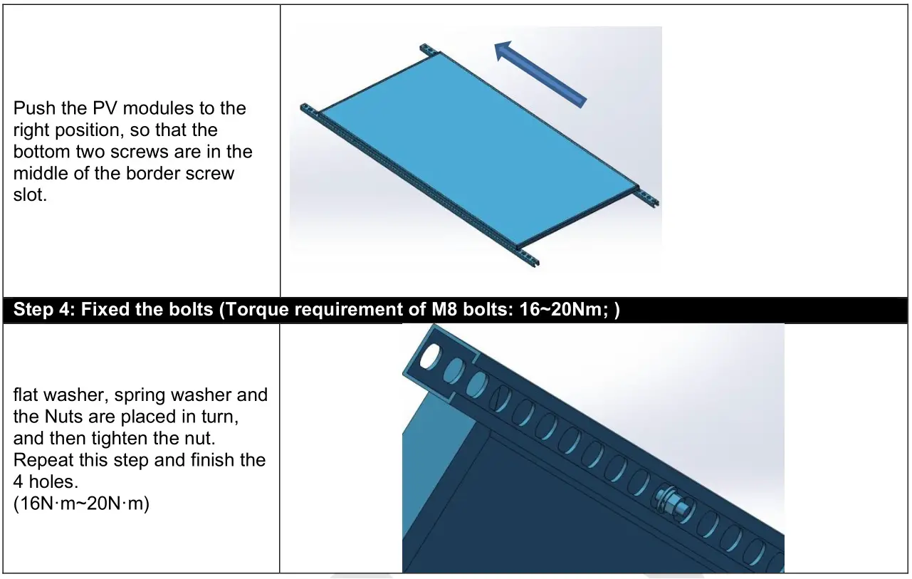 Trinasolar DE09 Series Screw and Clamp - Installation steps 2