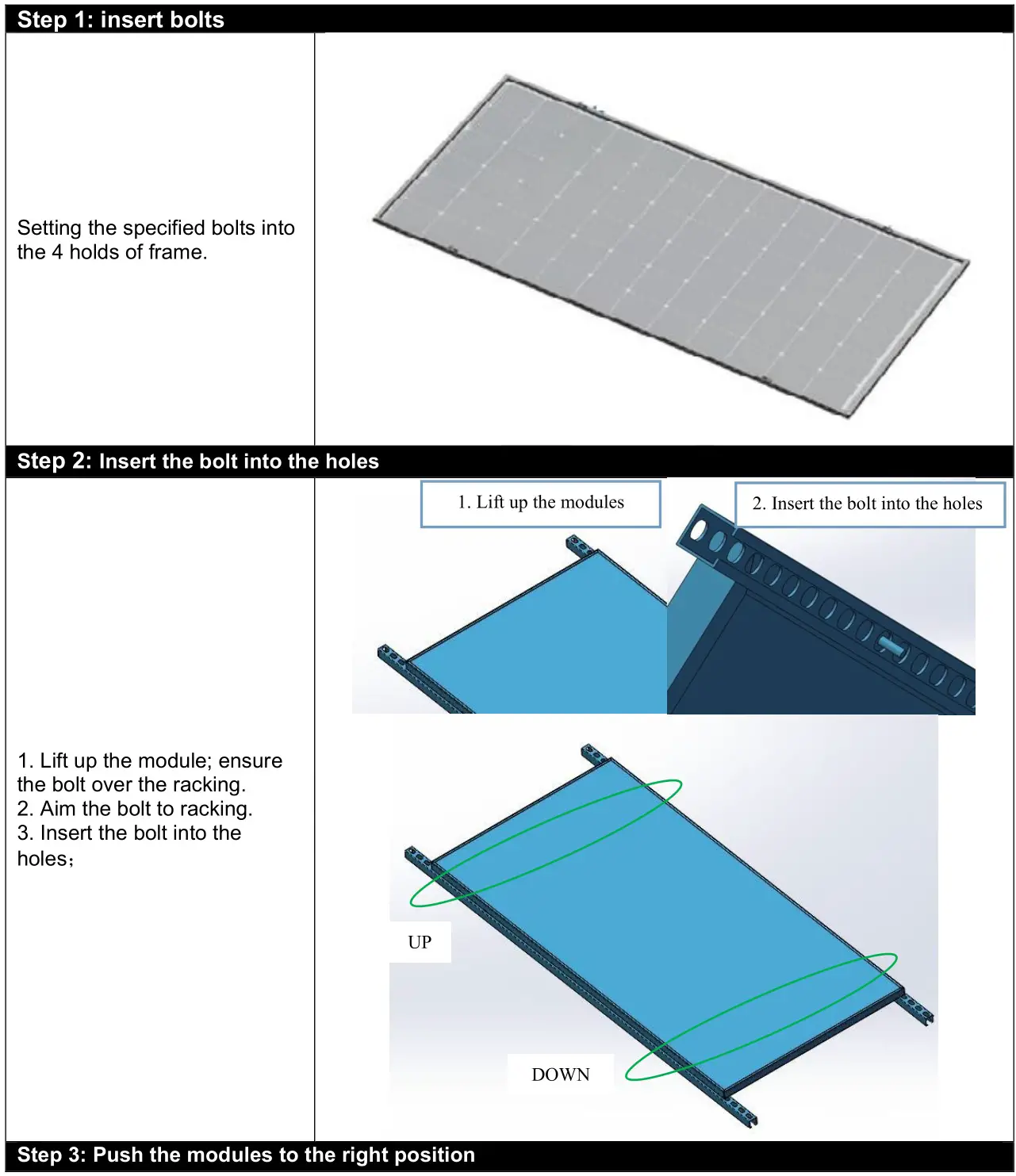 Trinasolar DE09 Series Screw and Clamp - Installation steps