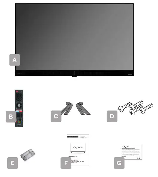 kogan Smart Hdr 4k Tv - COMPONENTS