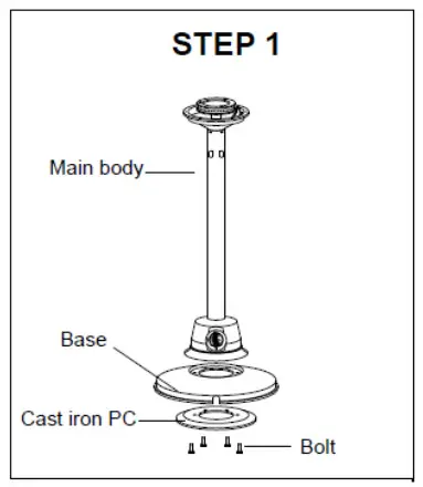 Oypla 3117 Table Top Gas Patio Heater- Step 1