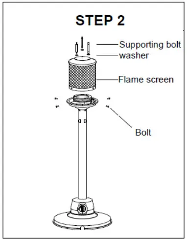 Oypla 3117 Table Top Gas Patio Heater- Step 2
