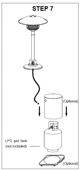 Oypla 3117 Table Top Gas Patio Heater- Step 7