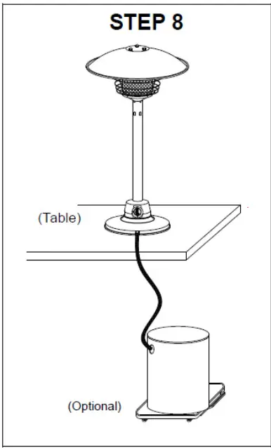 Oypla 3117 Table Top Gas Patio Heater- Step 8