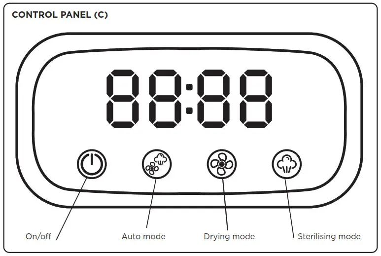 vital baby Nurture Pro Steam Steriliser and Dryer- Control Panel
