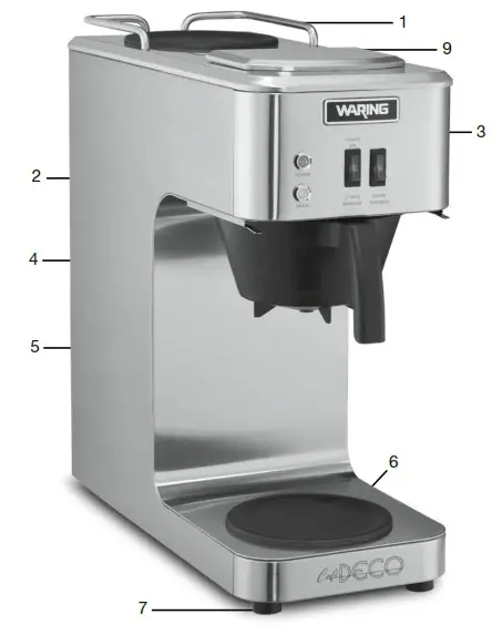 WARING COMMERCIAL WCM50 Series Pour Over Coffee Brewer - Parts