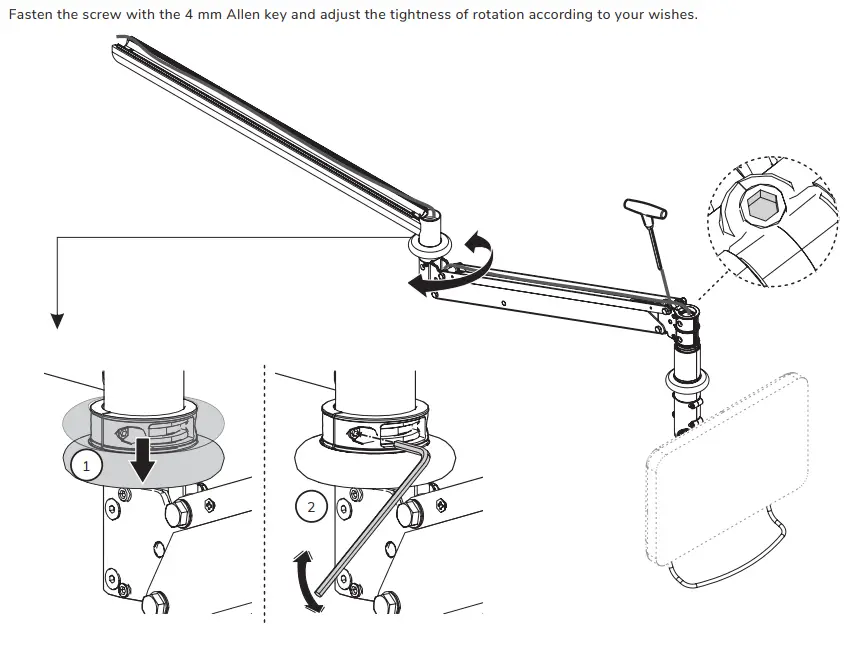 Neomounts FPMA-HAC100 Medical Ceiling Mount Instruction Manual - Adjustment