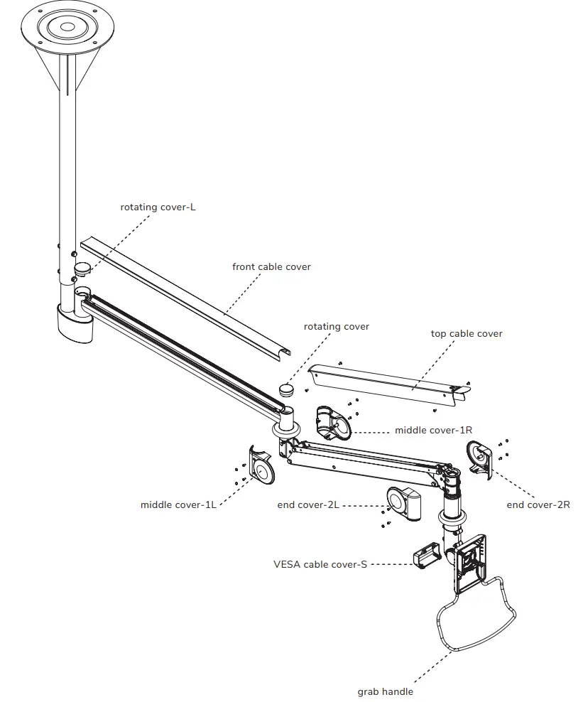 Neomounts FPMA-HAC100 Medical Ceiling Mount Instruction Manual - CABLE ASSEMBLY