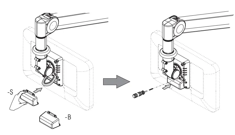 Neomounts FPMA-HAC100 Medical Ceiling Mount Instruction Manual - Connect the cable to the monitor