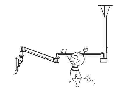 Neomounts FPMA-HAC100 Medical Ceiling Mount Instruction Manual - Do not hang or swing on the arm