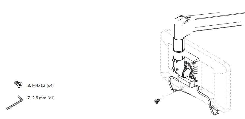 Neomounts FPMA-HAC100 Medical Ceiling Mount Instruction Manual - Fix the handle bar